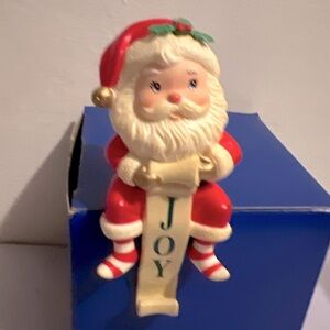 Stocking Holder Vintage Russ Santa Claus Christmas Hanger Joy Mantle Small 5’